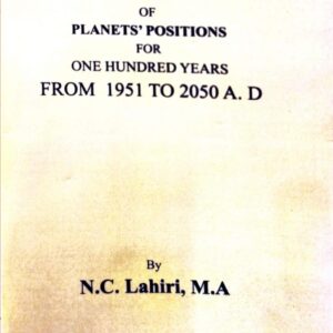 advance ephemeris of planet's positions n.c. lahiri